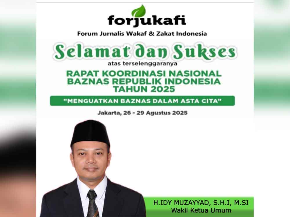 Wakil Ketua Umum Forum Jurnalis Wakaf dan Zakat Indonesia (Forjukafi), Idy Muzayyad.