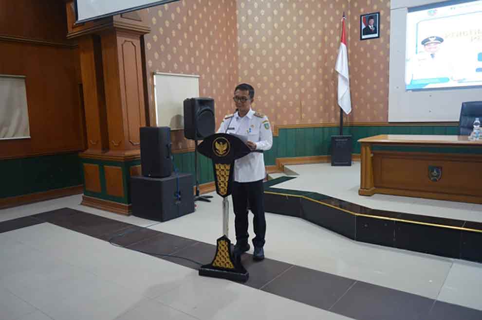 Kepala Dinas PUPR Kabupaten Jombang, Bayu Pancoroadi saat sosialisasi fitur Sippp Jakon.