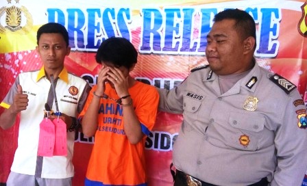 Pembobol rumah yang jadi DPO, diamankan Polsek Buduran Sidoarjo.