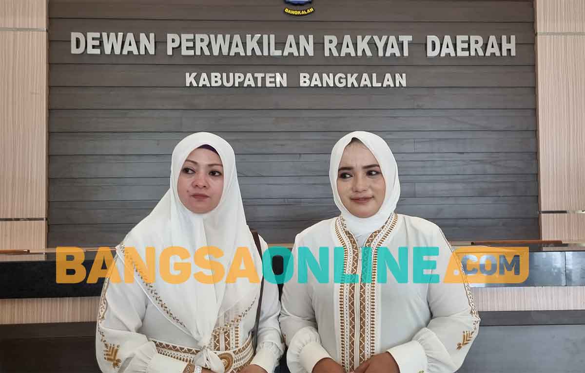 Ketua ISSD Bangkalan, Wasilh Efendi (kanan), dan Iffa Zulia Mukhibbah Hotib. Foto: AHMAD FAUZI/BANGSAONLINE
