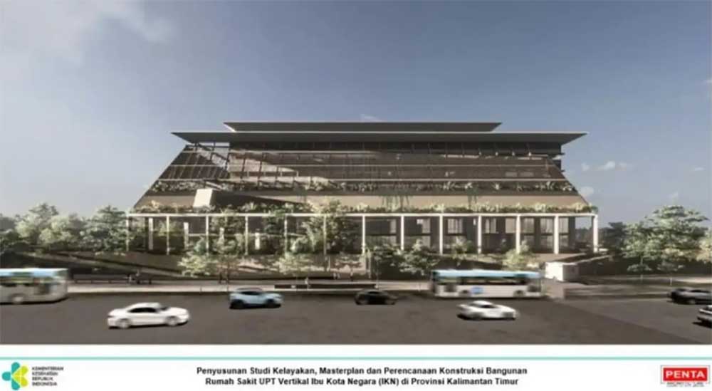 Desain Rumah Sakit Unit Pelaksana Teknis (UPT) Vertikal milik Kementerian Kesehatan di IKN. (dok. Kemenkes)