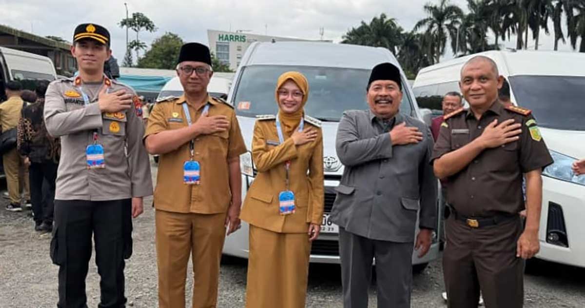 Wali Kota Kediri bersama wakilnya dan jajaran Forkopimda. Foto: Ist