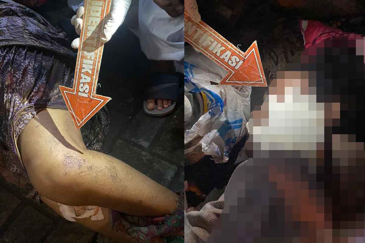 Penemuan mayat berjenis kelamin wanita tanpa identitas, di sebuah toko Pasar Larangan, Candi, Sidoarjo.