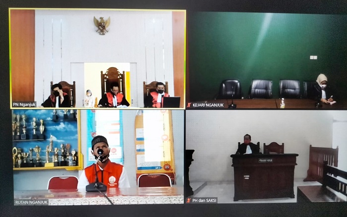 Proses persidangan terdakwa Yogi.