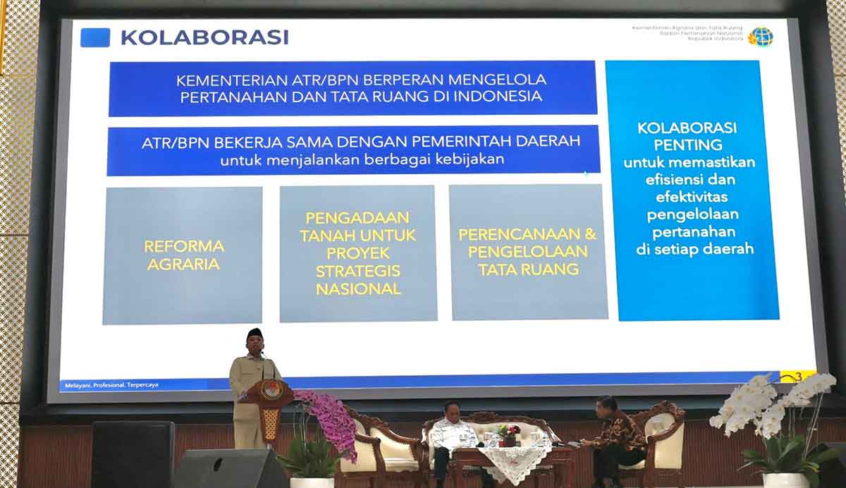 Menteri ATR/BPN saat memberi sambutan.