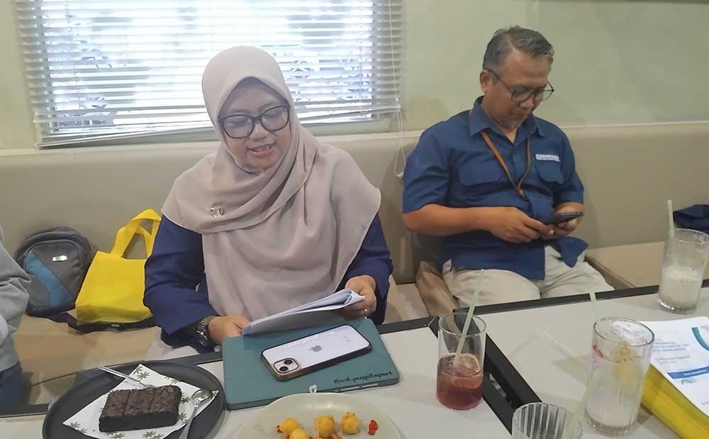 Kepala BPJS Kesehatan Cabang Madiun Wahyu Dyah Puspitasari menjelaskan capaian selama semester I.