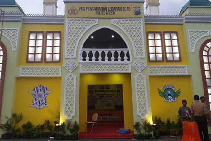 Pospam lebaran di Duduksampeyan. foto: SYUHUD/ BANGSAONLINE