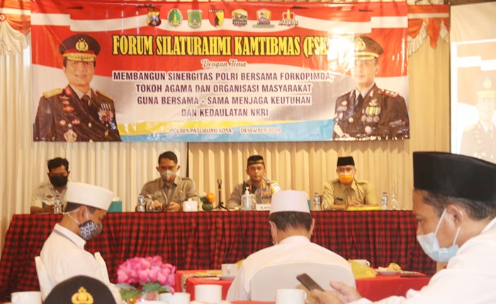 Polres Pasuruan Kota menggelar Forum Silaturahmi Kamtibmas di Valencia Resto Kota Pasuruan pada Selasa (01/12/20).