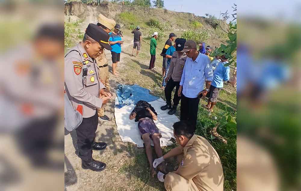 Kondisi jenazah korban sebelum dibawa ke Puskesmas Gayam untuk dilakukan pemeriksaan luar.