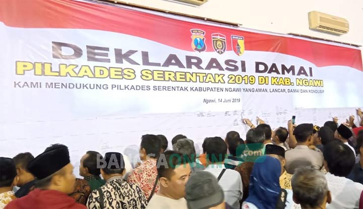 Menjelang Pilkades Serentak, Bupati dan Kapolres Ngawi Hadiri "Deklarasi Damai"